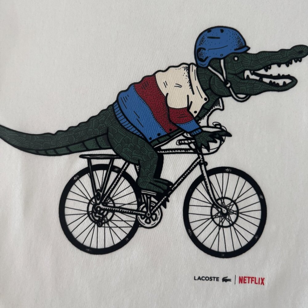 Lacoste x Netflix Men's Organic Cotton T-shirt, Size 6/ XL - Picture 11 of 16